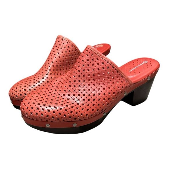 Adidas Rockport Coral Pink Leather Clogs Adiprene Comfort size 9 - Picture 11 of 11